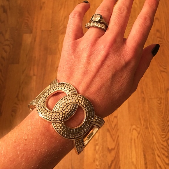 ❗️SOLD❗️Hammered Silver Cuff - Picture 2 of 4