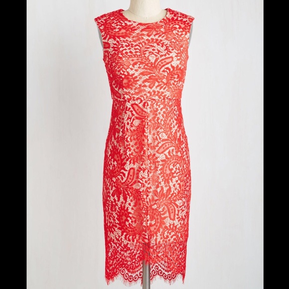 NWT Red Lace Minuet Dress, from Modcloth
