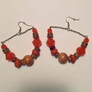 Orange and tan Fuego earrings