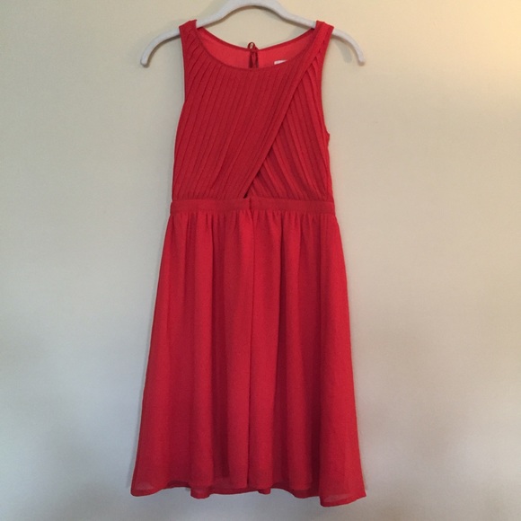 Pleated red dress