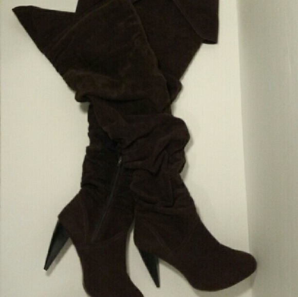 Sheikh  Shoes - Sheikh thigh high brown Ultrasuede boots sz 6.5