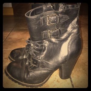 Heeled combat boots