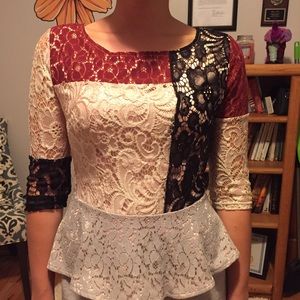Lacy peplum top