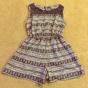 Black & White Tribal Print Romper