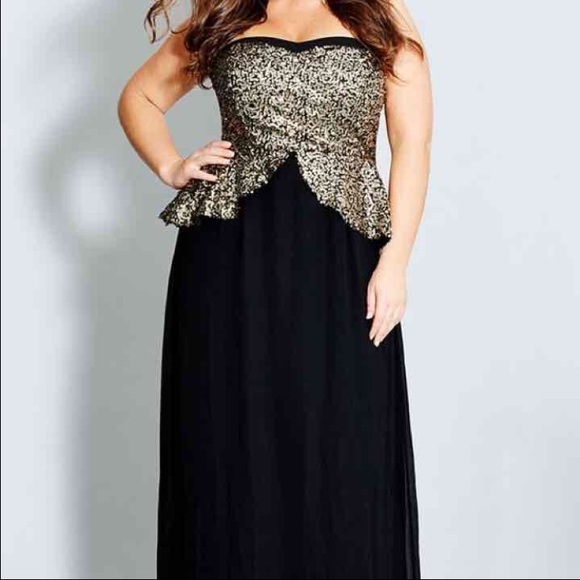SEQUIN PEPLUM Prom Dress - XL / 22