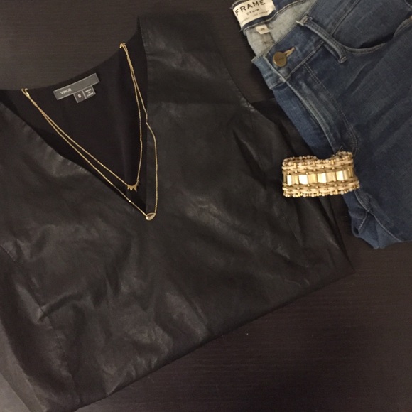 Vince genuine leather top