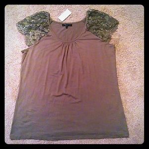 Lace cap sleeve tshirt