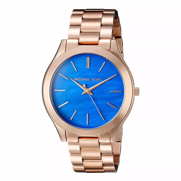 Michael Kors mother of pearl blue rose gold watch - Picture 4 of 7