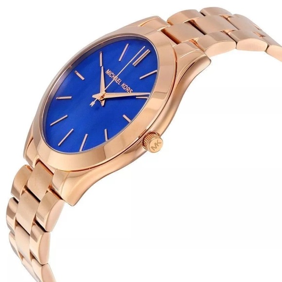 Michael Kors mother of pearl blue rose gold watch - Picture 6 of 7