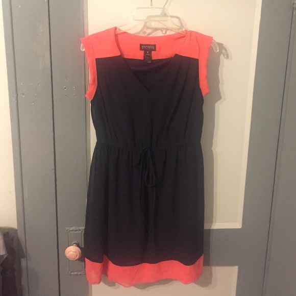 Navy/coral dress