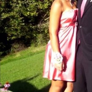 Pink silky formal dress