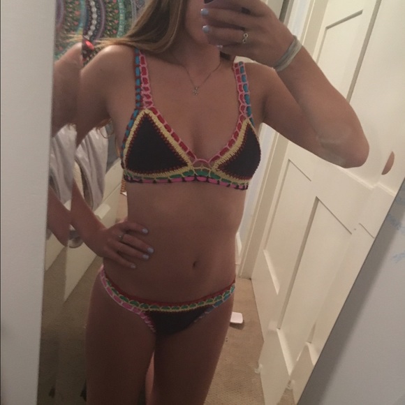 Dark blue crochet bikini