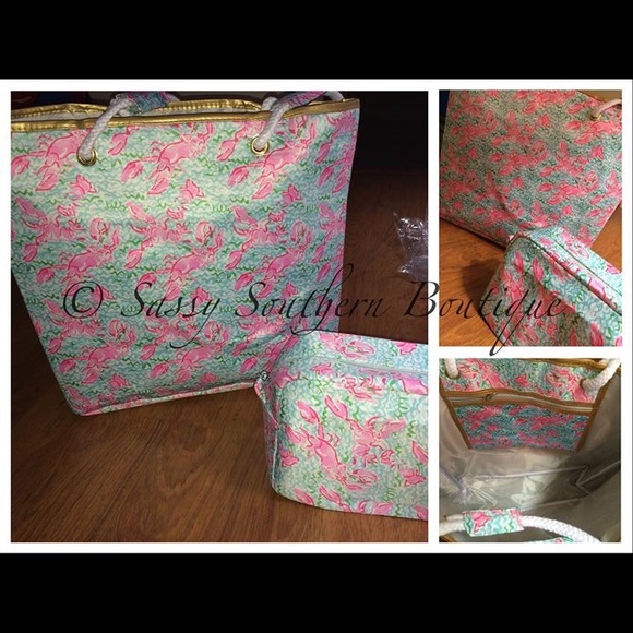 Lobstah Roll printed tote and cosmetic bag set - Picture 1 of 2