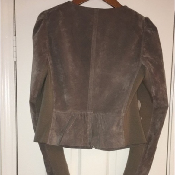 Anthropologie Leather Ruffle Coat - Picture 3 of 4