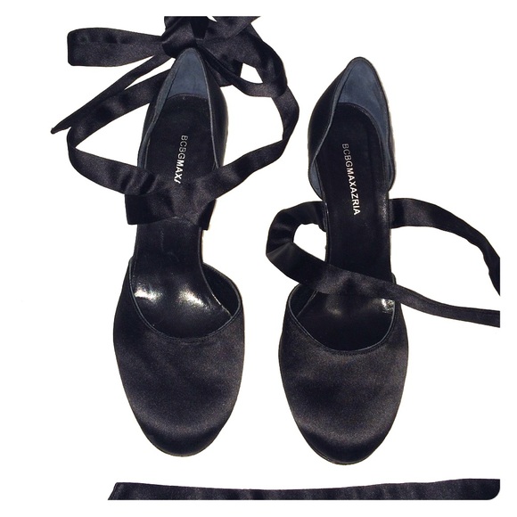 BCBGMaxAzria Shoes - BCBG black satin ballerina style d'Orsay pumps BCBGMaxAzria Shoes - BCBG black satin ballerina style d'Orsay pumps