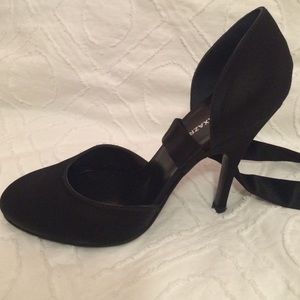 BCBGMaxAzria Shoes - BCBG black satin ballerina style d'Orsay pumps BCBGMaxAzria Shoes - BCBG black satin ballerina style d'Orsay pumps