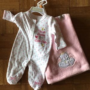 Sleeper and blanket.