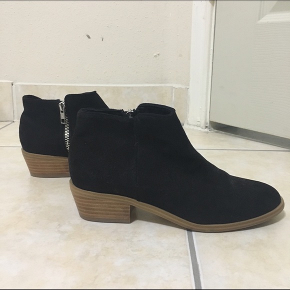 Black suede booties