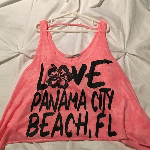 "Love Panama City Beach, FL" Pink crop top