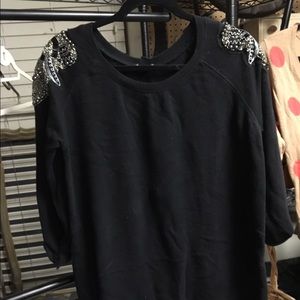 H & M Black Sequin Maternity Sweatshirt Size M