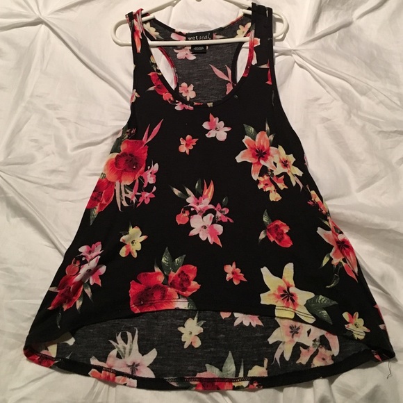 Floral black tank