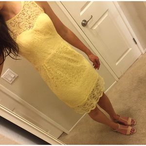 Yellow lace dress never been worn :)