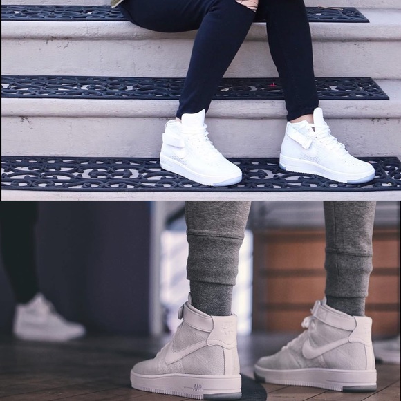 Nike Air Force 1 White Ultra Flyknit Sneakers - Picture 4 of 4