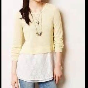 Anthro yellow layered sweater Clu & willoughby