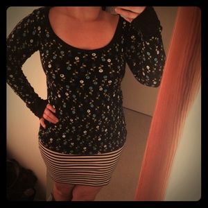 Anthropologie floral print long sleeve thermal