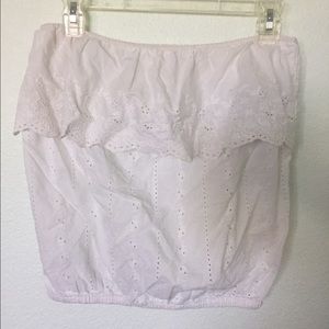 Pacsun White Floral Tube Top