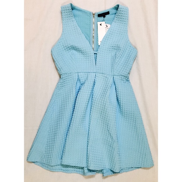 NWT Light Blue Square-Textured Dress