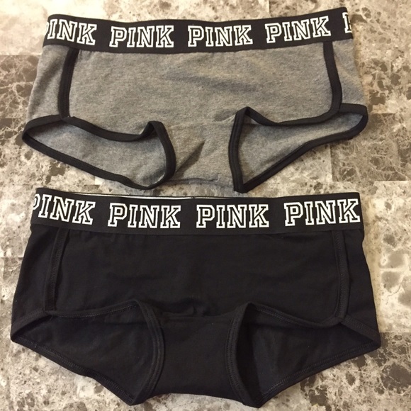 2 NWT PINK SMALL LOGO BOYSHORTS