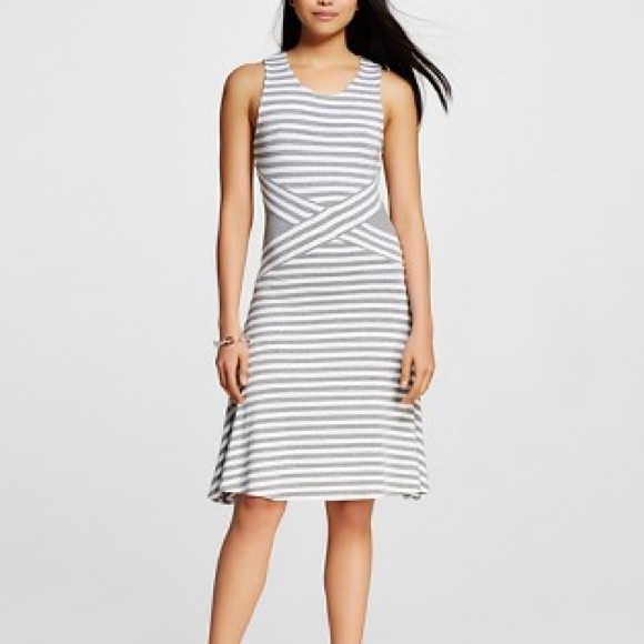 Mossimo Supply Co. Dresses & Skirts - NWT Mossimo gray stripe tank fit & flare dress