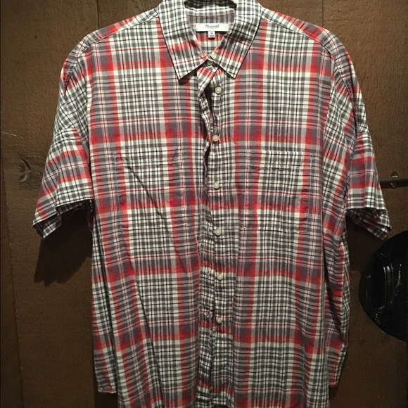 Plaid MADEWELL shirt-sleeved button down.