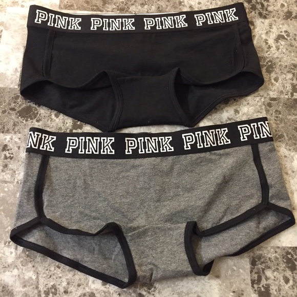 2 NWT PINK MEDIUM LOGO BOYSHORTS