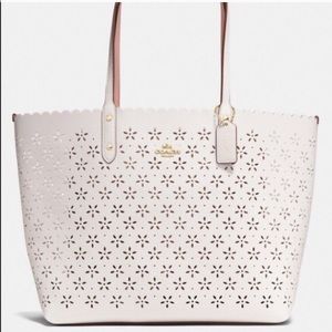 Coach laser cut tote