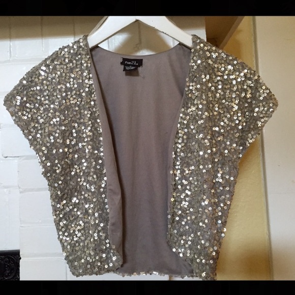 silver sequin shrug