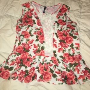 Floral sleeveless blouse
