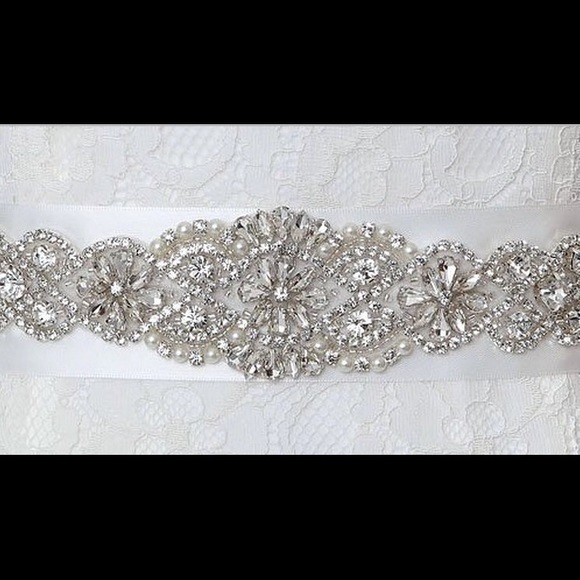 Jeweled wedding belt + shoe stickers