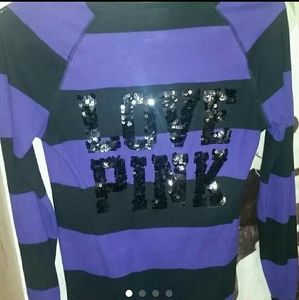 Vs purple and black BLING henley. Htf