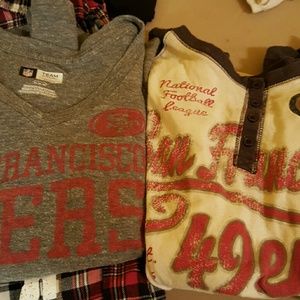 2 San Francisco forty niner NFL shirts