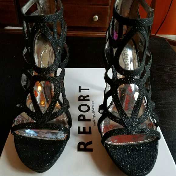 NEW Glitter Black Sandals