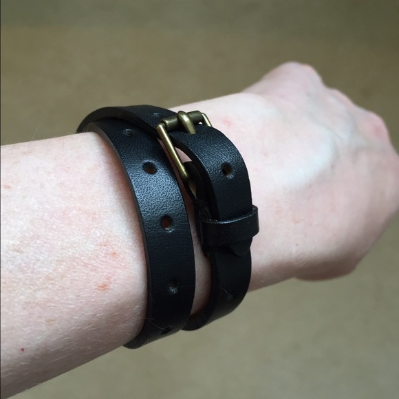 J. Crew leather wrap buckle bracelet.