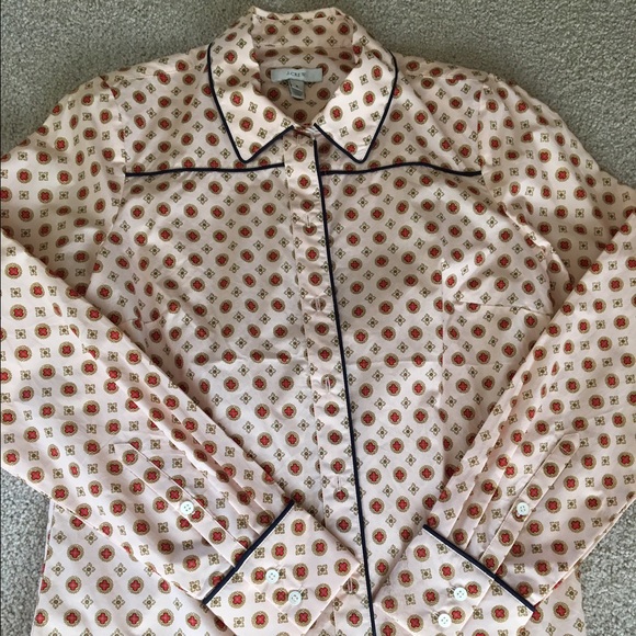 NWOT JCREW Piped Foulard Pajama Style Top (6)