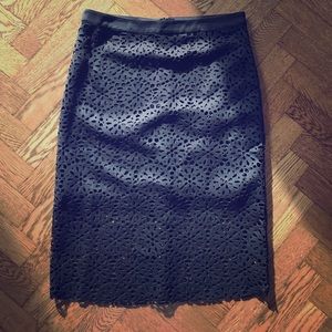 Gianni Bini Black Laser Cut Skirt