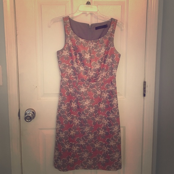 Silver & Burgundy Mosaic Sheath Dress