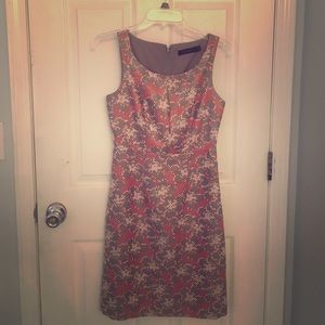 Silver & Burgundy Mosaic Sheath Dress