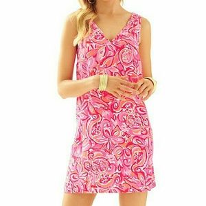 NWT Sz. 6 Calissa Double V-Neck Dress in Pink Pout