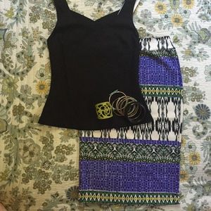 Calf length pencil skirt