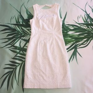 H&M Textured White Dress with Peek-a-Boo Back